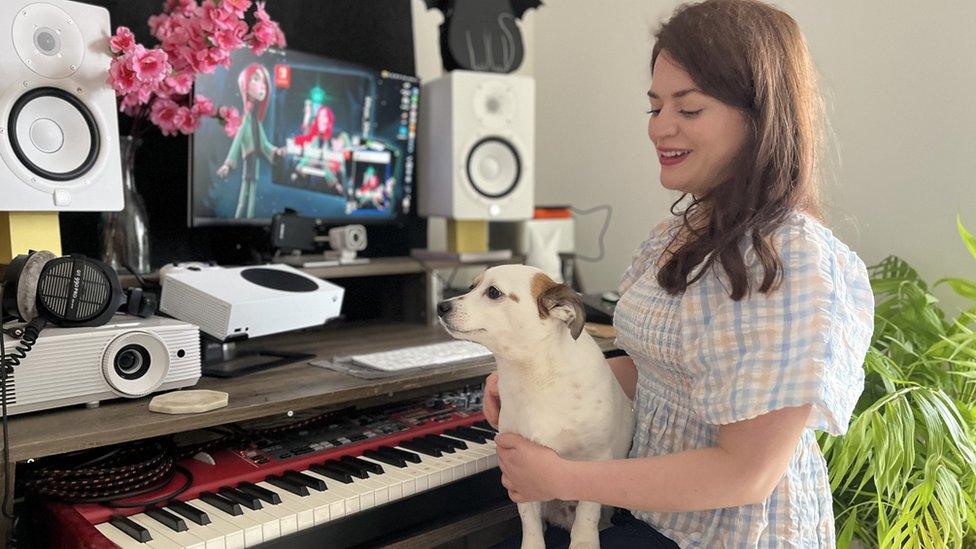 Siobhan Wilson with her dog, MacTavish