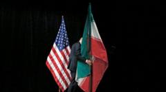 Drapeaux de l'Iran et des États-Unis