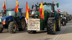 اعتراض کشاورزان در بارسلون