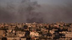Дым после ударов по Рафаху