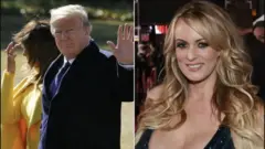 L'ancien président Donald Trump et Stormy Daniels - montage