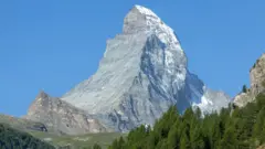 The Matterhorn mountain straddles the main boarder between Italy and Switzerland