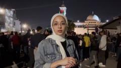 رندة درويش الصحفية في بي بي سي في موقع التظاهرة في عمّان
