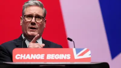 British Prime Minister Keir Starmer delivers his keynote speech at Britain's Labour Party's annual conference in Liverpool