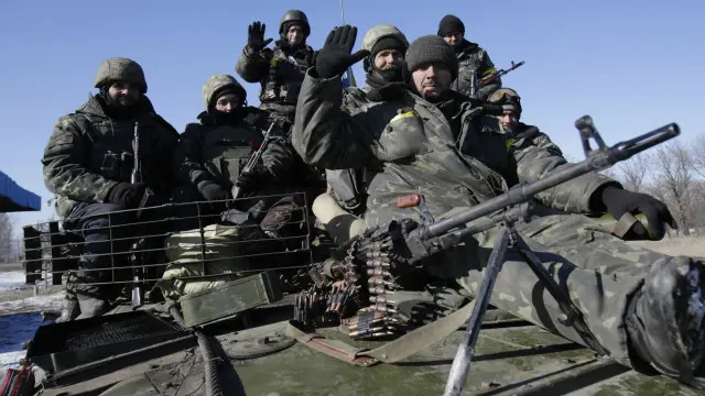 Украинские бойцы после выхода из Дебальцева отходили в район Артемовска