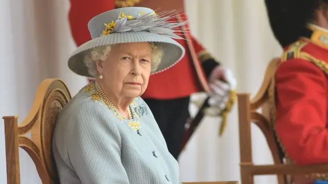 Queen Elizabeth II during a ceremony at Windsor Castle in Berkshire to mark her official birthday. Picture date: Saturday June 12, 2021.