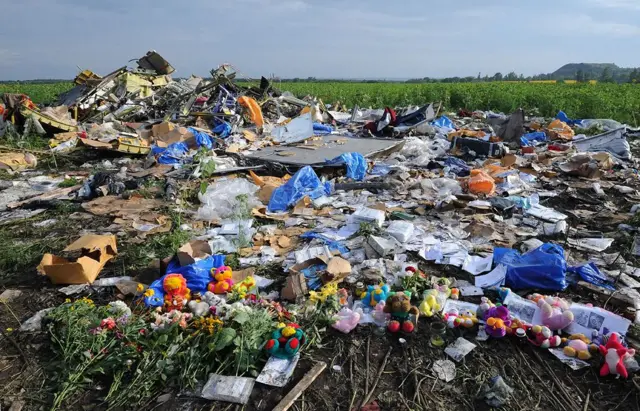 Квіти серед уламків збитого авіалайнера