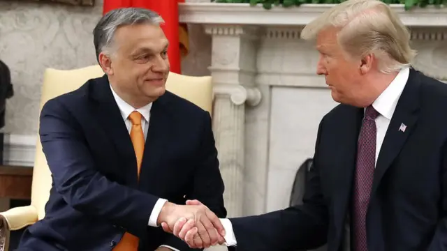 Орбан и Трамп в Белом доме в 2019 году