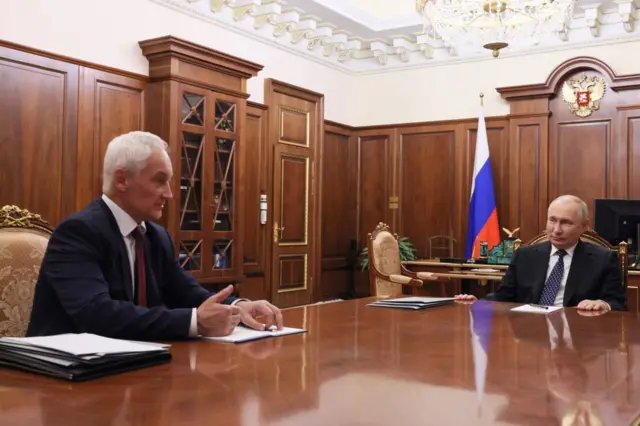 Андрей Белоусов на встрече с Владимиром Путиным в Кремле в июле 2023 года