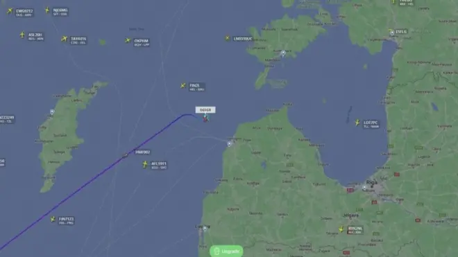 Screen grab from FlightRadar24 website