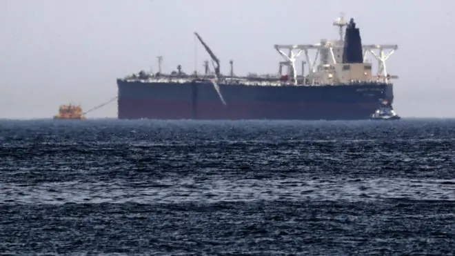 Crude oil tanker, Amjad, which was one of two reported tankers that were damaged in mysterious "sabotage attacks" this year