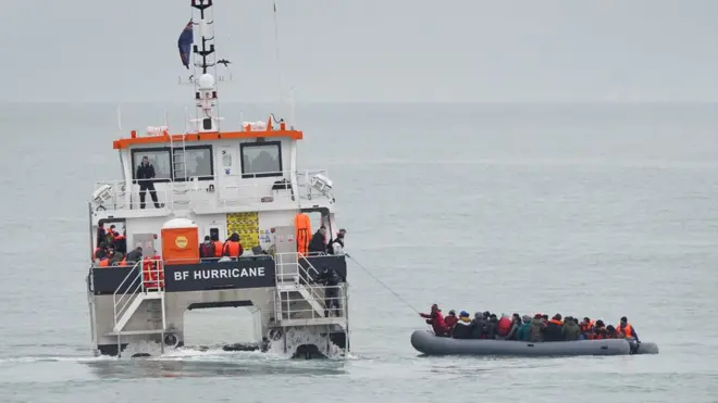 Лодка с незаконными мигрантами