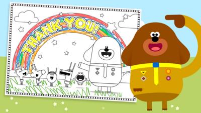 Hey Duggee - 'Thank you' colouring sheet