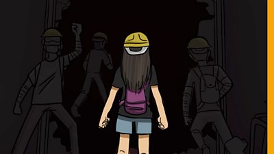 Animation of a girl protester