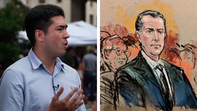 Bernd Debusmann photo and Hunter Biden sketch