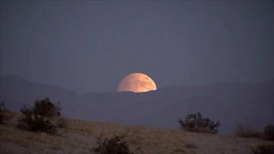 Supermoon rising in California