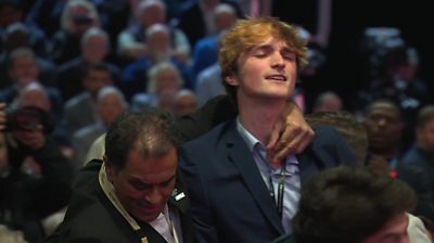 Protester at Reeves conference speech