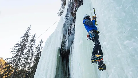 Johner Images/Alamy In "isklättring" or ice-climbing, Swedes use pickaxes to ascend frozen waterfalls (Credit: Johner Images/Alamy)