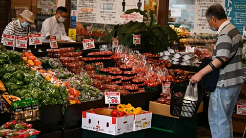 Getty Images Supermarket supply chains are optimised for selling packaged produce and would need overhauling if we stopped using plastic (Credit: Getty Images)