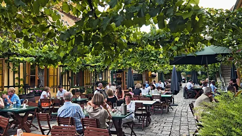 brandstaetter images/Getty Around 70% of Vienna's annual wine yield is drunk at the capital's Heurigen (Credit: brandstaetter images/Getty)