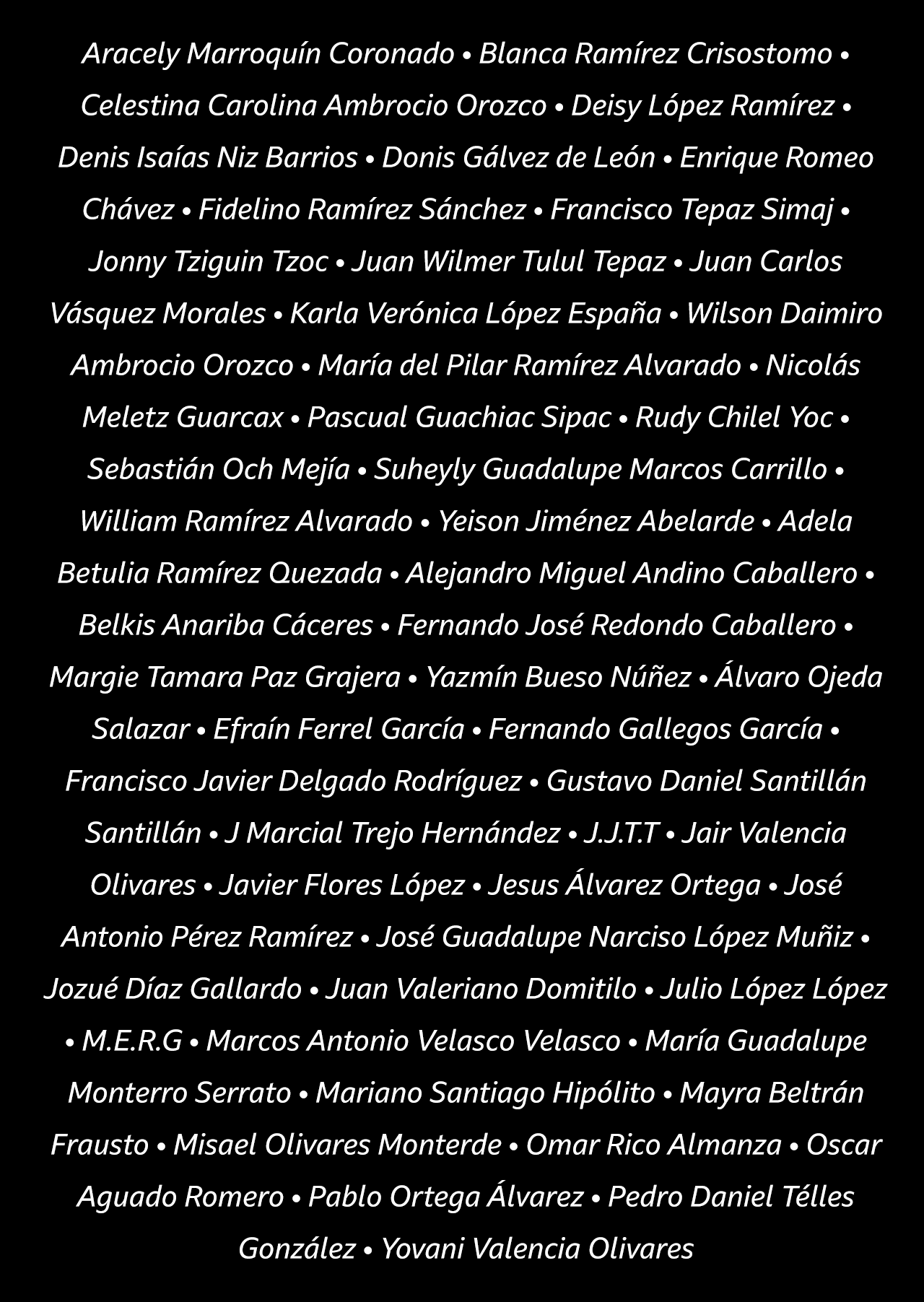 Victims names from the San Antonio van migrant deaths