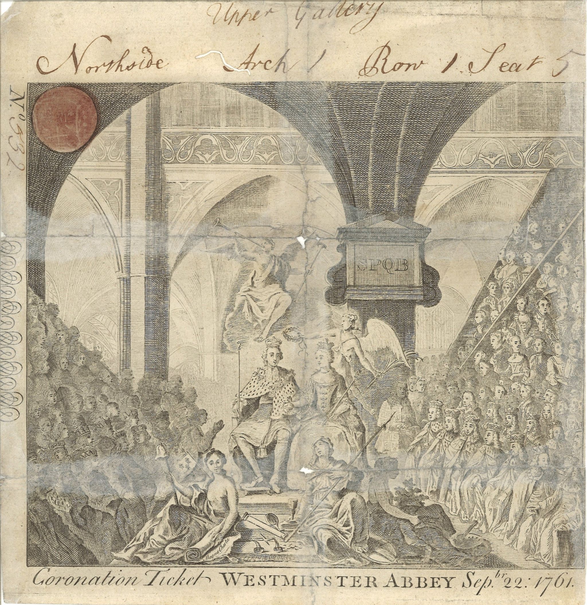 An invitation to King George III and Queen Charlotte's coronation