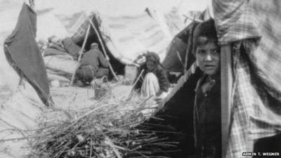 Armenian deportation camp along the Baghdad railway, 1915