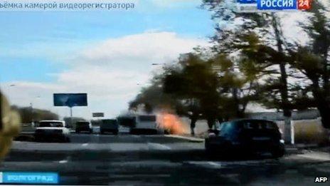 Russian TV footage said to show Volgograd bomb blast, 21 Oct