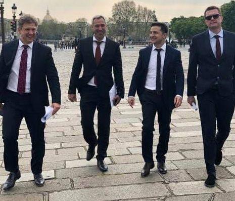 President Zelensky and his team during a visit to France