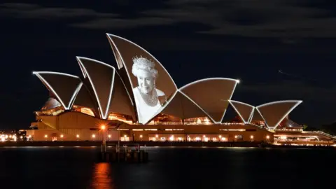 BIANCA DE MARCHI/EPA-EFE/REX/Shutterstock Image shows Sydney Opera House with image of Queen