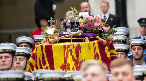 Reuters The Queen's coffin is carried into Westminster Abbey