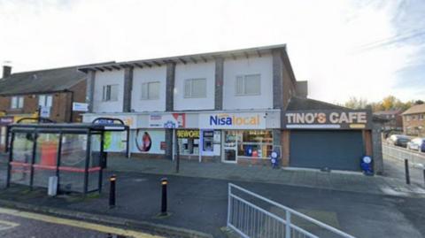 An outside shot of Tino's Café in Jarrow 
