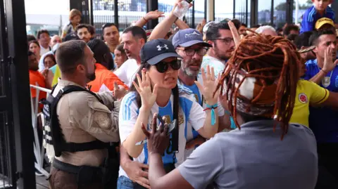 Argentina fans enter the stadium in Miami