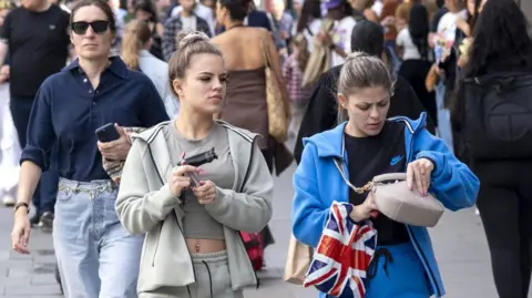 Shoppers and visitors out on Oxford Street on 26th August 2024 in London, United Kingdom