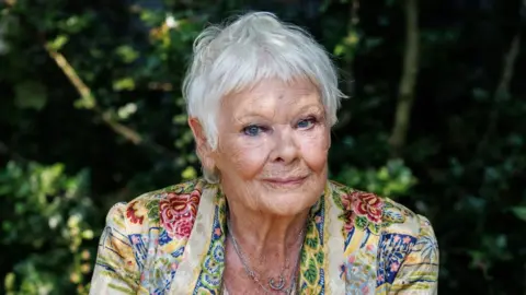 Dame Judi Dench at The Octavia Hill Garden display during the press day at the Chelsea Flower Show in London, Britain, 20 May 2024.