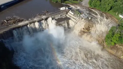Burst dam
