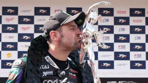 Michael Dunlop with his trophy