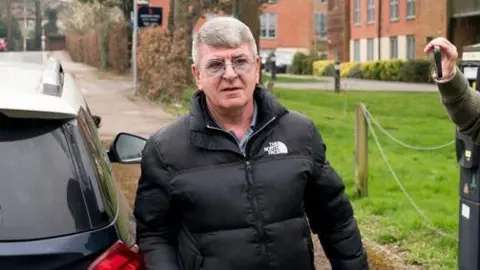 Former Kent police officer Michael Stanley leaves Sevenoaks Magistrates Court in March