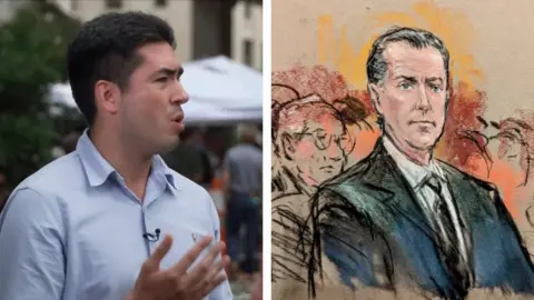 Bernd Debusmann photo and Hunter Biden sketch