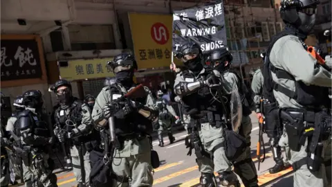 EPA Police in riot gear in Hong Kong