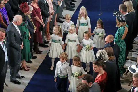 Reuters The bridesmaids and page boys arrive for the wedding of Princess Eugenie to Jack Brooksbank at St George's Chapel in Windsor Castle, Windsor, Britain, October 12, 2018