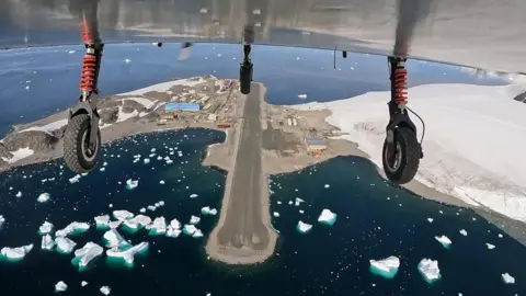 Drone shot of Antarctica