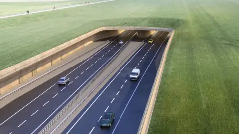 National Highways An artists' impression of the Stonehenge tunnel