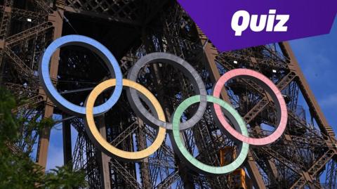 olympic rings on the eiffel tower