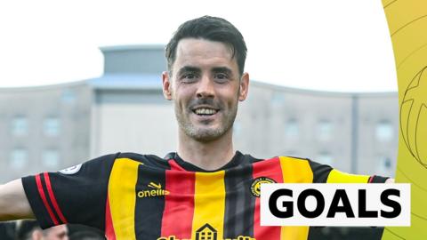 Brian Graham celebrates after scoring for Partick Thistle against Airdrieonians