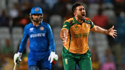 Afghanistan batter Karim Janat and South Africa bowler Tabraiz Shamsi