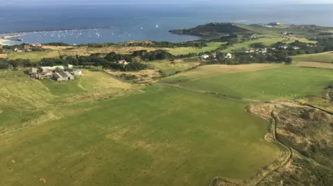 Aerial shot of Alderney