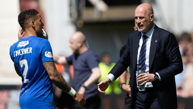 Rangers captain James Tavernier and manager Philippe Clement
