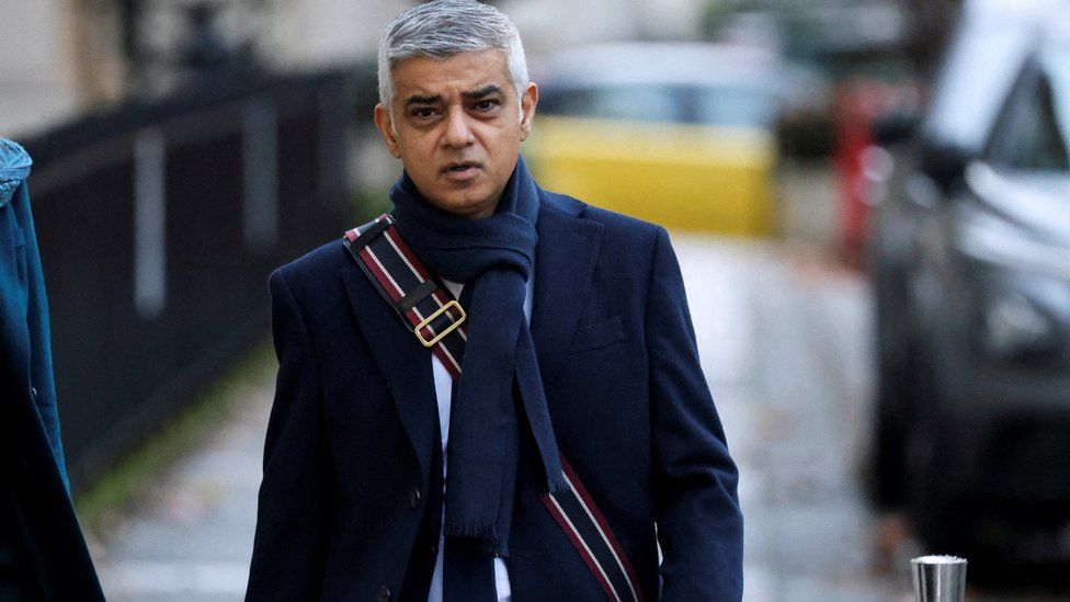 London Mayor Sadiq Khan walks on the day he gives evidence at the COVID-19 Inquiry, in London, Britain, November 27, 2023