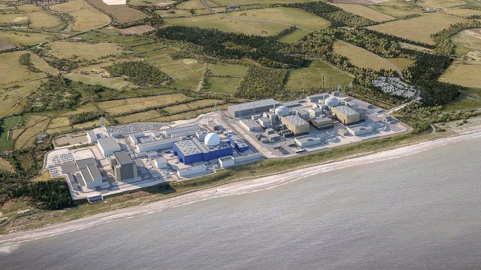 An artist's impression of Sizewell C nuclear power station